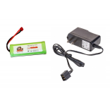 BATERIA NIMH 1800MAH 7.2V 6 CÉLULAS COM PLUG DEAN + CARREGADOR ORIGINAL DHK BAT1800D C